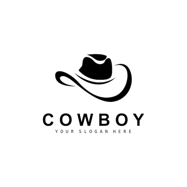 Ковбойская Шляпа Логотип Техасский Ковбой Дизайн Западная Страна Шериф Шляпа Векторный Силуэт Значок