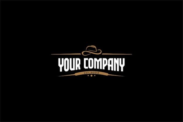 Vector cowboy hat royal logo vintage