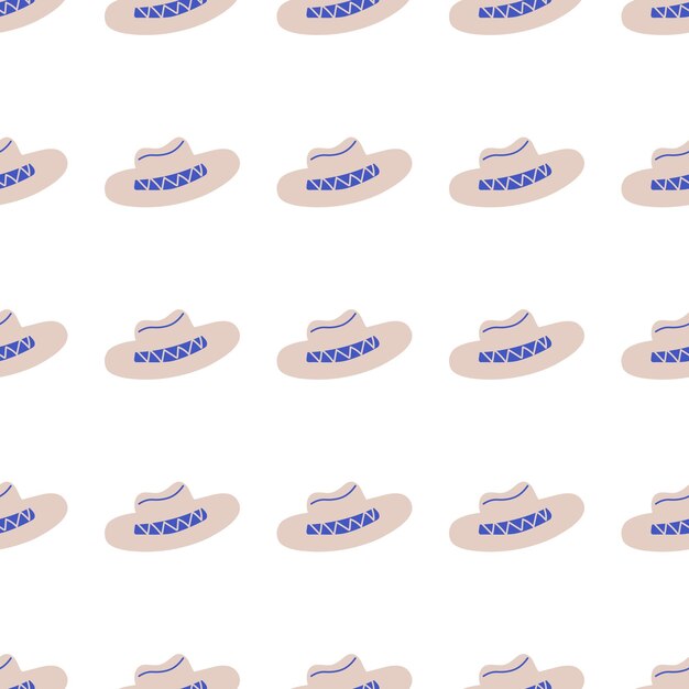 Cowboy hat seamless pattern headdress on a light background wild west theme