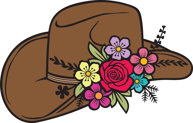 Cowboy hat with flowers