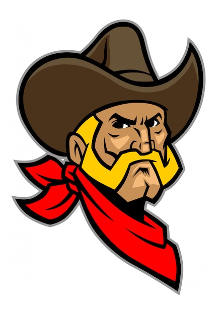 Cowboy head mascot