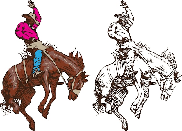 cowboy in een hoed op een paard