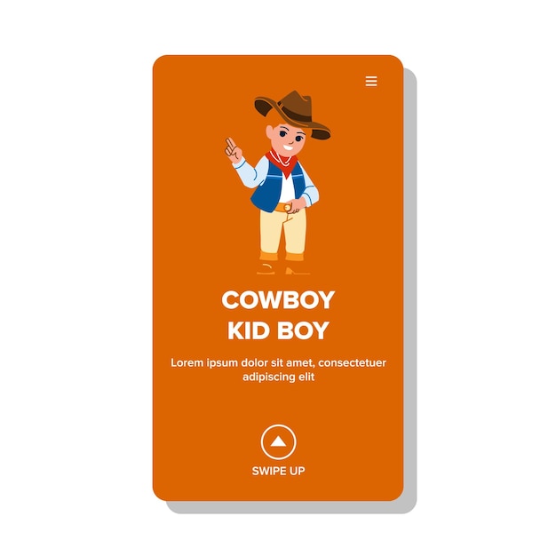 Cowboy kid boy vector