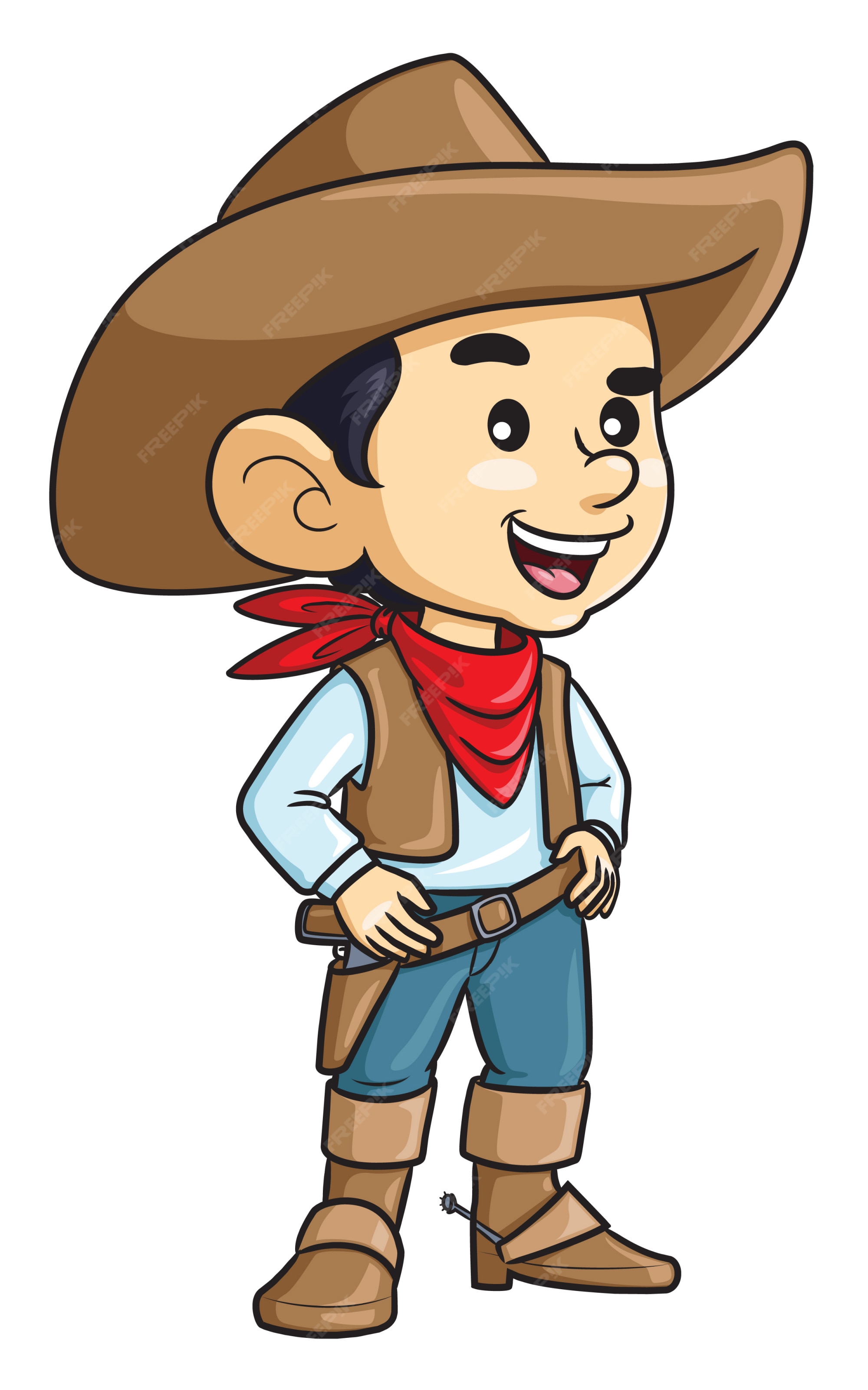 Premium Vector | Cowboy kid cartoon