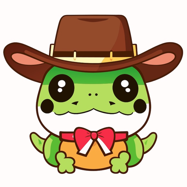 cowboy kikker vector illustratie kawaii