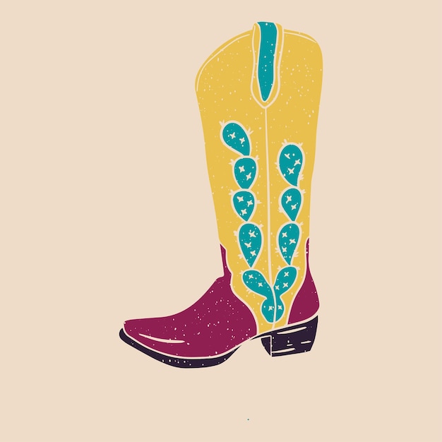 Cowboy laarzen. Vectorillustratie in een vlakke stijl.