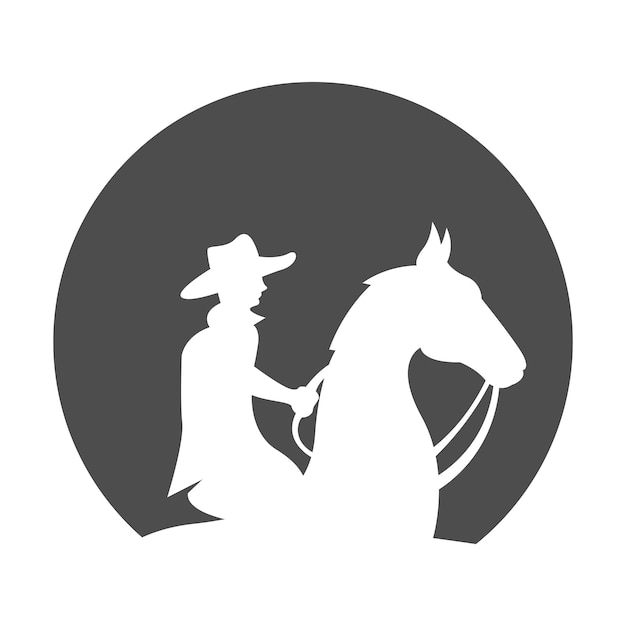 Vettore disegno dell'icona di logo del cowboy