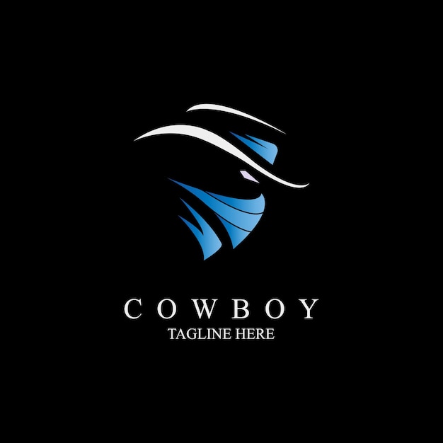 Modello di design in stile moderno con logo cowboy per marchio o azienda e altro