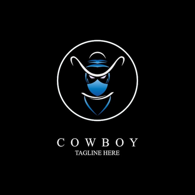 Шаблон дизайна логотипа ковбоя в современном стиле для бренда или компании и других