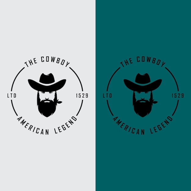 スローガン テンプレートとカウボーイのロゴのベクトル