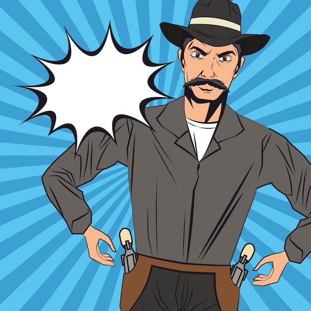 Vector cowboy man cartoon ontwerp