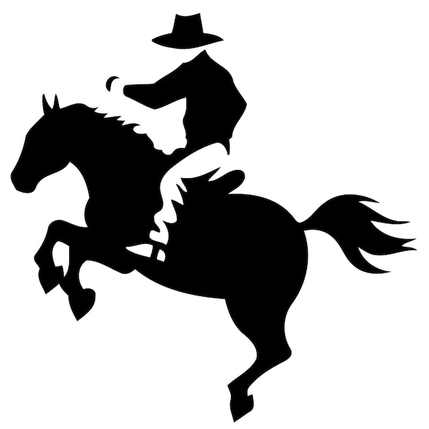 Cowboy man riding a horse at a rodeo horse riding