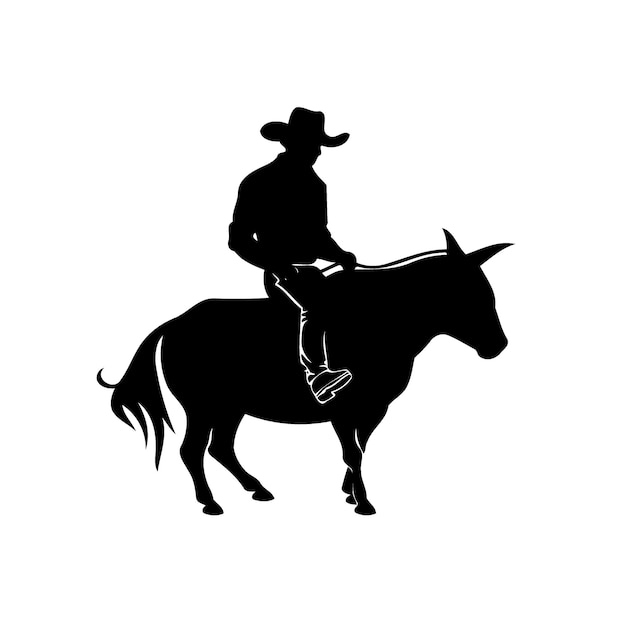 Cowboy man riding a horse