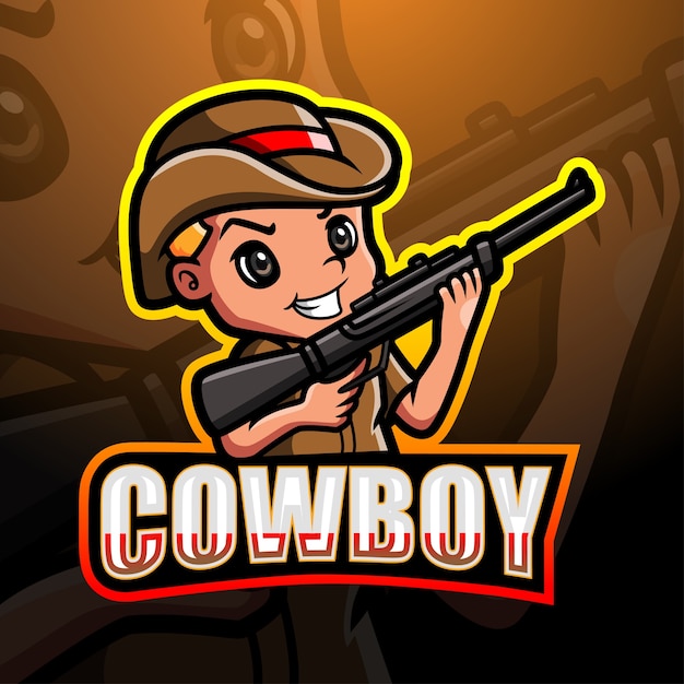 Cowboy mascot esport illustration