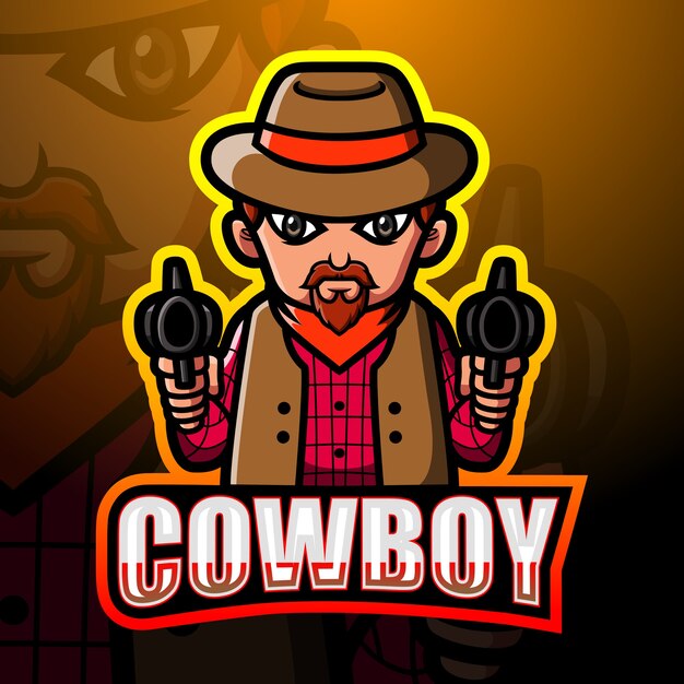 Cowboy mascot esport illustration