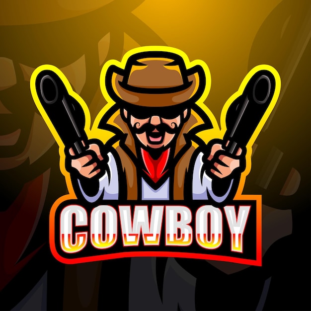 Cowboy mascot esport illustration