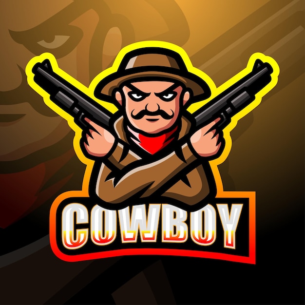 Cowboy mascot esport illustration