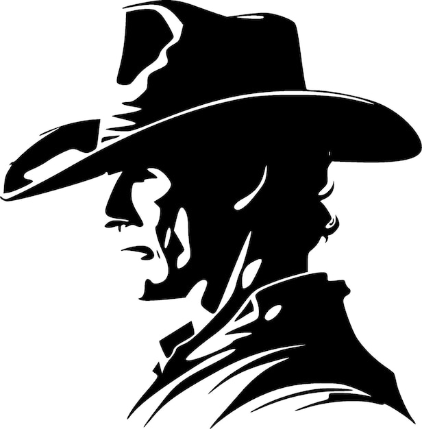 Vector cowboy minimalist and simple silhouette vector illustration