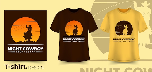 Cowboy modieus t-shirt en kleding trendy ontwerp