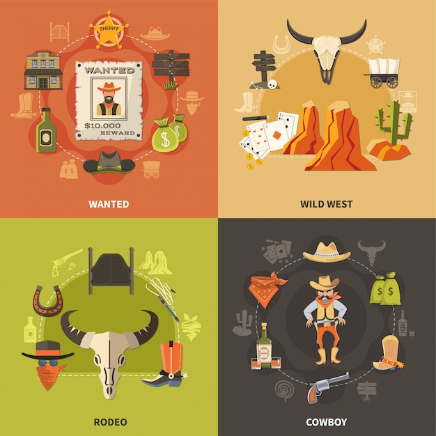 Cowboy ontwerpconcept