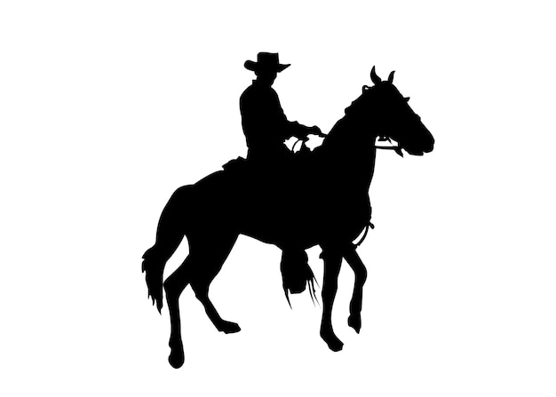 Cowboy rijdt op een paard Vectorillustratie voor het afdrukken en snijden van vinyl