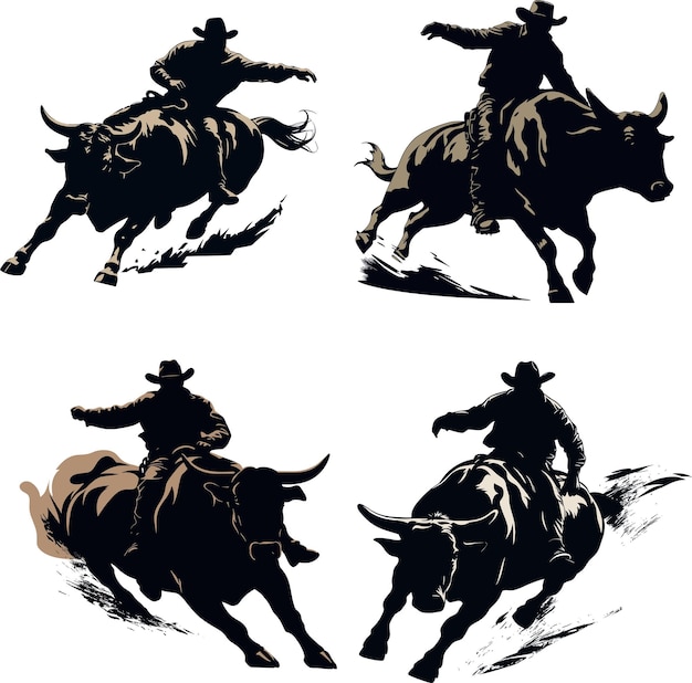 Cowboy rodeo silhouet 1