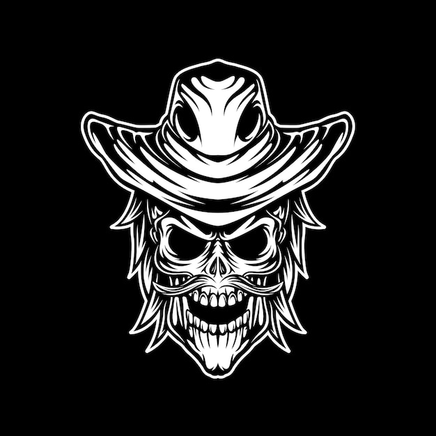 Cowboy schedel hoofd logo