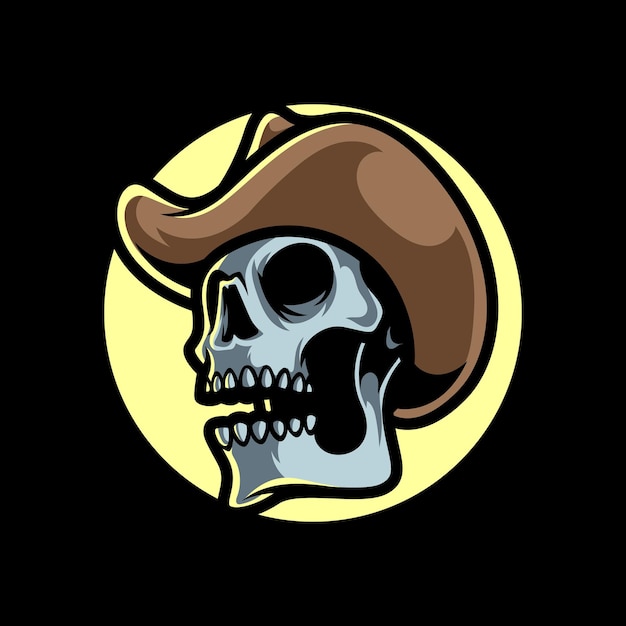 Cowboy schedel hoofd mascot logo