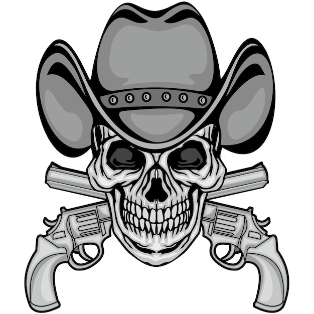 cowboy sign with skull and guns grunge vintage design t shirts