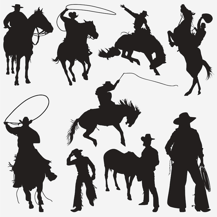 Vector cowboy silhouetten