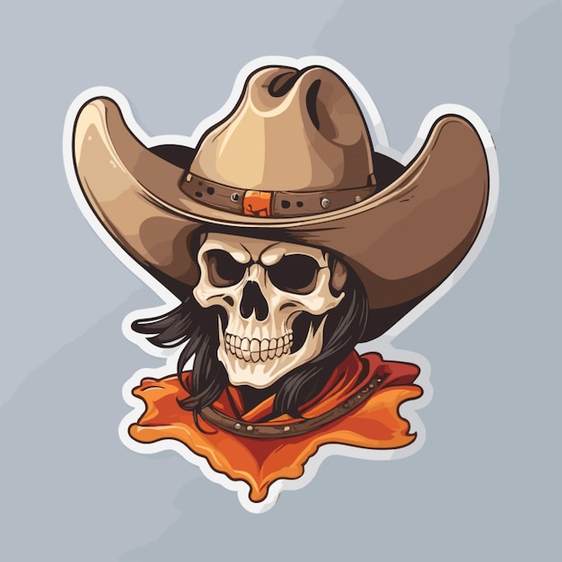 Cowboy skull cartoon vector