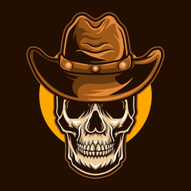 Vector cowboy skull   illustration