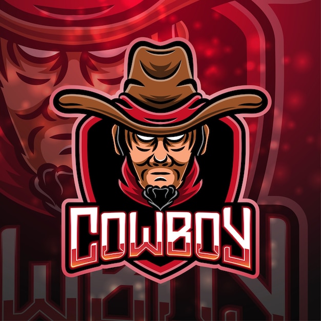 Cowboy sport mascotte logo ontwerp