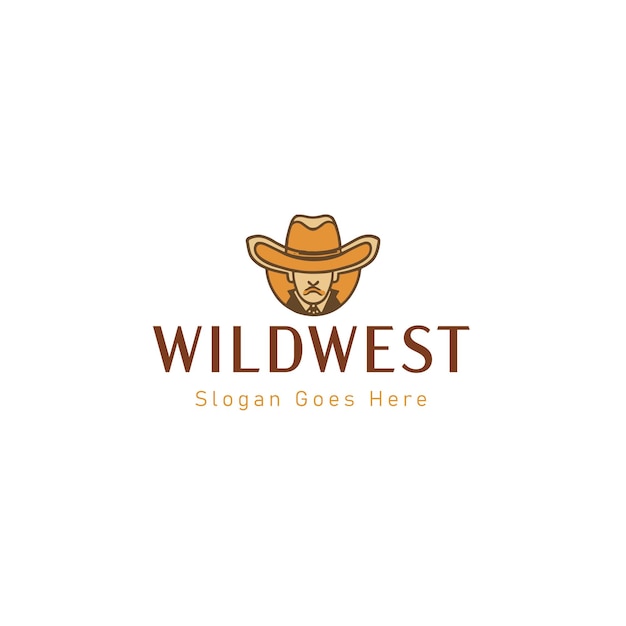 Cowboy vector logo ontwerp