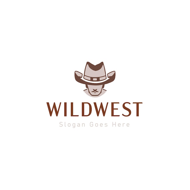 Cowboy vector logo ontwerp