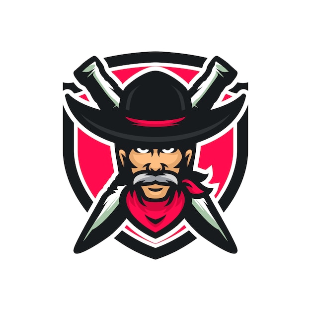 Cowboy vector mascot icon illustration