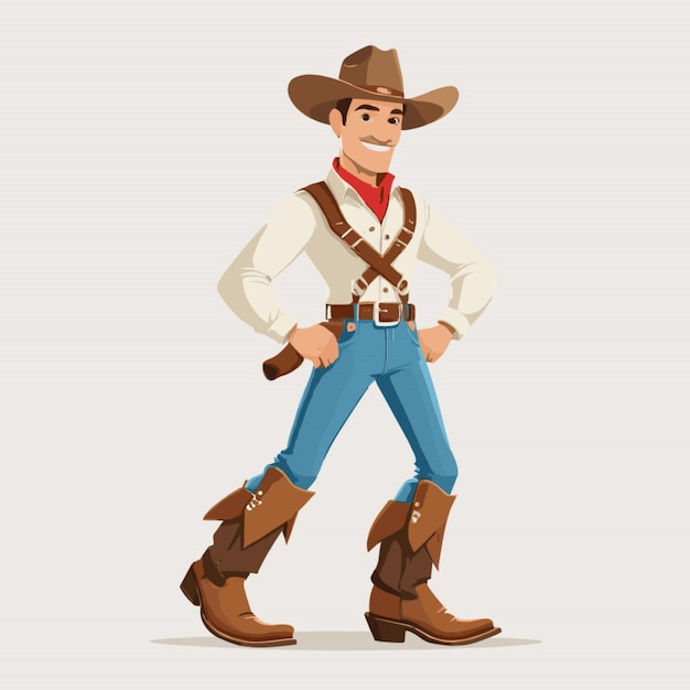 Vector cowboy vector on a white background