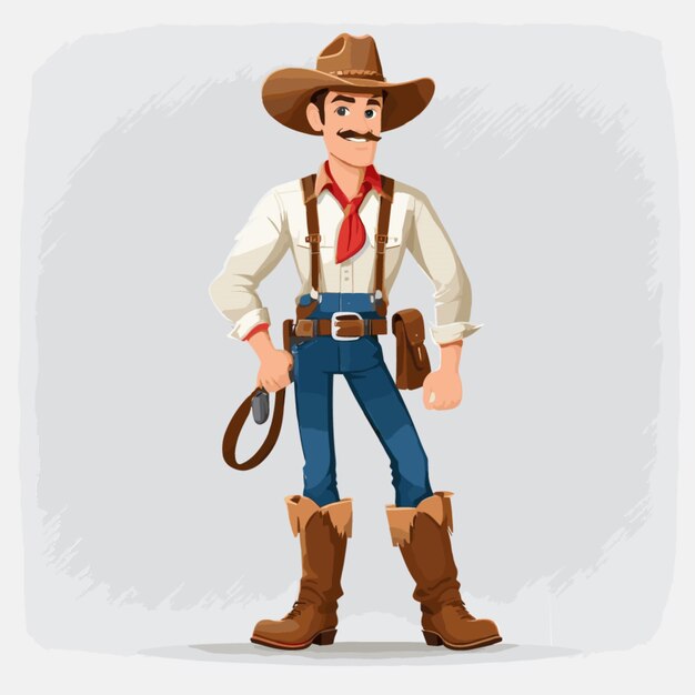 Vector cowboy vector on a white background