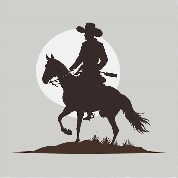 Cowboy vector on a white background