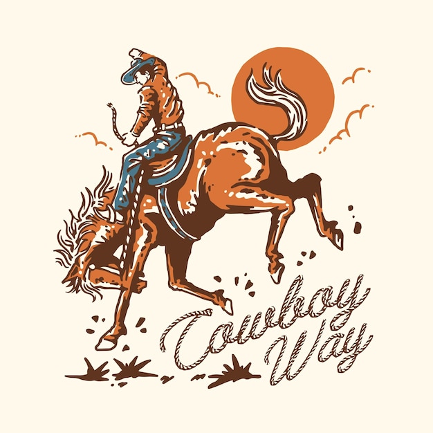 Vector cowboy way illustration