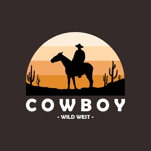 cowboys riding horses silhouette vector