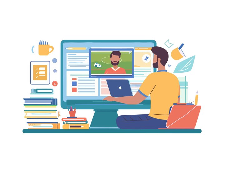 Vector coworkers concept for landing page