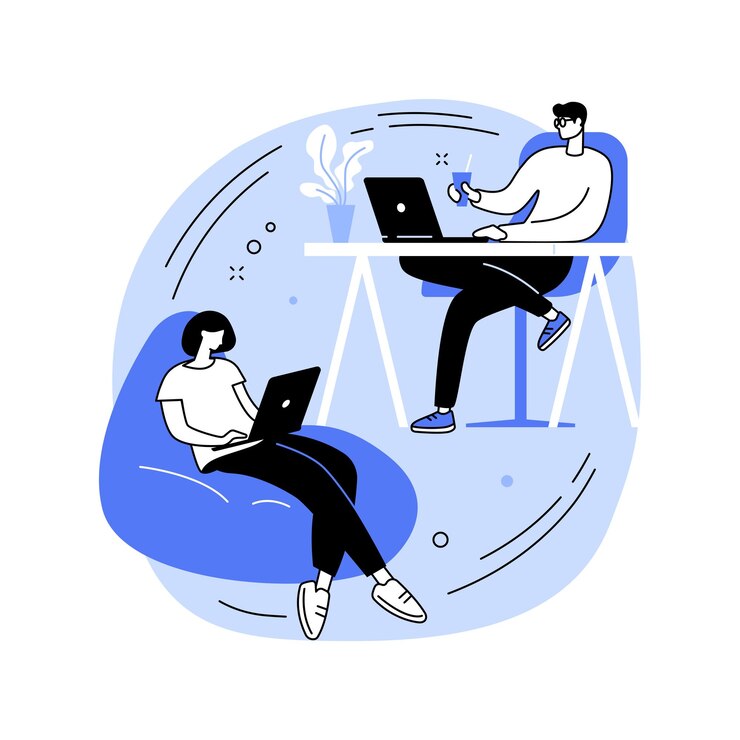 Vector coworking abstract concept vector illustration