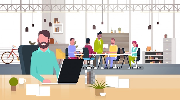 Coworking business place illustration