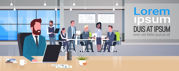 Vector coworking business place illustration