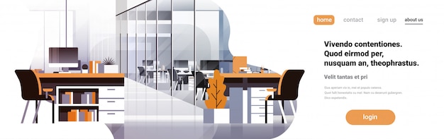 Coworking kantoor interieur banner