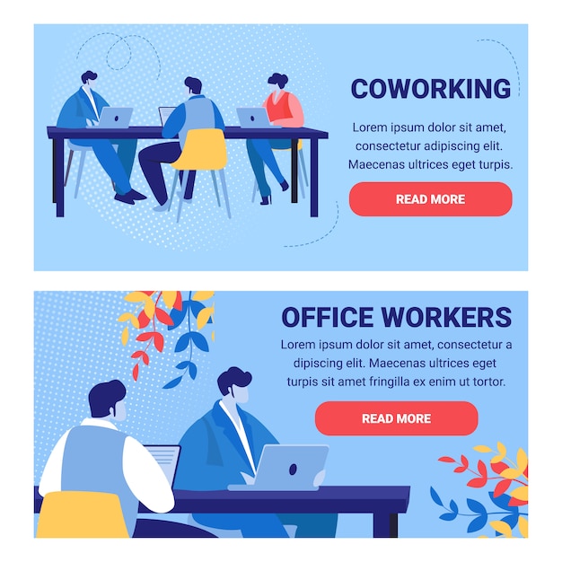 Insegne della gente e degli impiegati di concetto di coworking messe