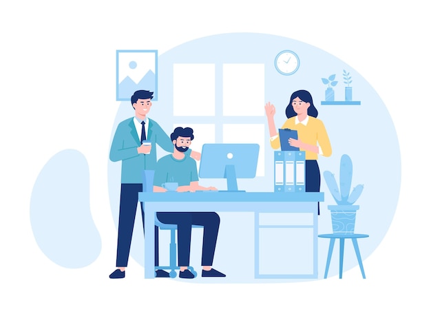 coworking space trending concept flat illustration