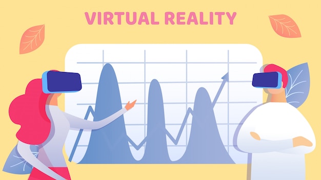Vector coworking in virtual reality vector illustration