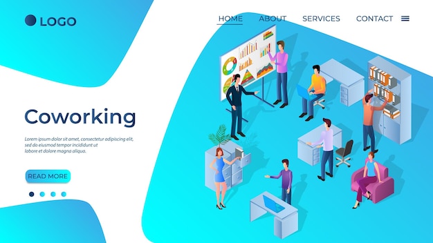 Coworkingビジネスマンのチームが得られたデータを分析します